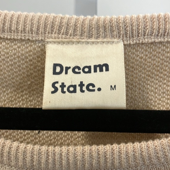 Dream State metallic retro flower baroque patterned sweater size M - Picture 2 of 9